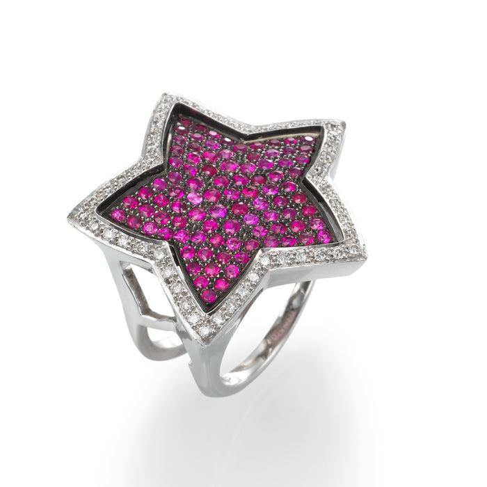 Ruby and Diamond Ring. 18K gold  Masquerade, 1300