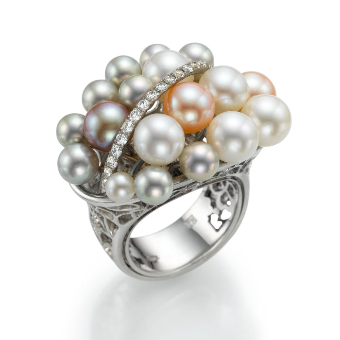 Pearls Ring.  Bouquet of pearls. LP1462