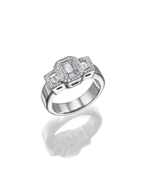 fine and elegant design ring 1.20ct diamonds G/vs. one of a kind, hand made.