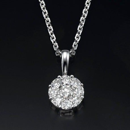 Round Diamonds pendant. Invisible setting. 18k gold. Octiliant  6575w