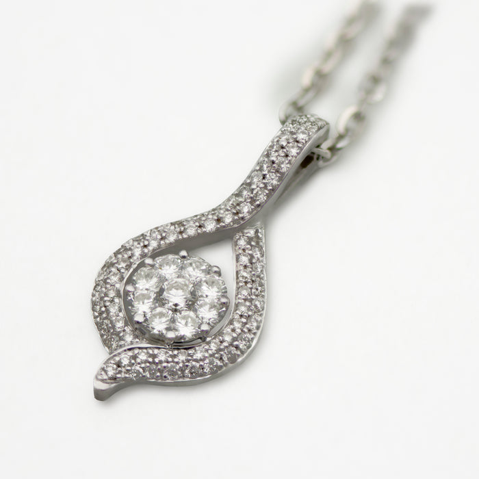 Round Diamonds pendant. Invisible setting. 18k gold. Octiliant  6579