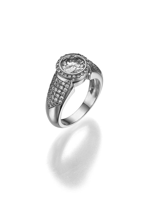 A Solitaire  Ring 0.75ct Round diamond.18K gold. 9041