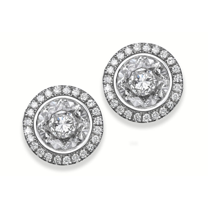 Diamonds Earrings. Diamonds studs. Halo Diamonds Earrings. OctaR 1518
