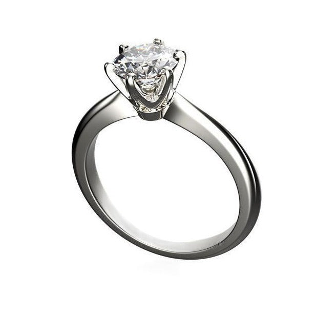 Solitaire  Ring 0.75ct Round Diamond. 18K gold. 9052